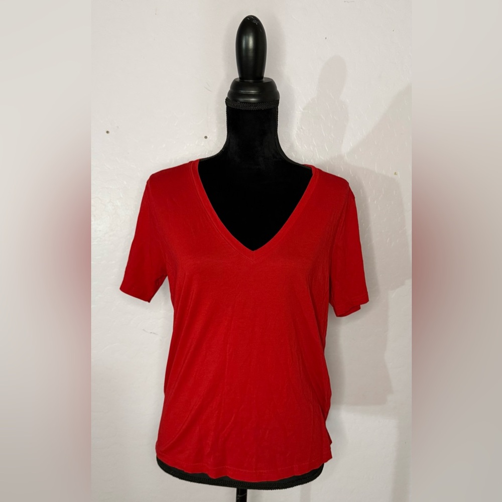 Fashion Nova Red V-Neck Top